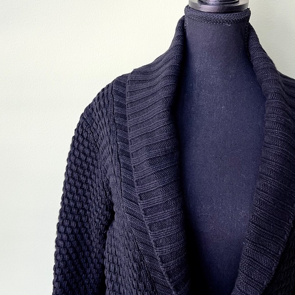 Autumn Cashmere Like New Cashmere Merino Wool Chunky Knit Toggle Black Cardigan - Picture 4 of 11